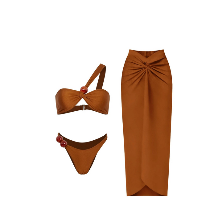 Stylisches Bikini-Set mit langem Rock