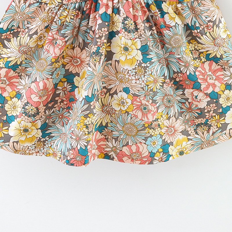 Kinderkleid mit Blumenmuster inkl. Tasche