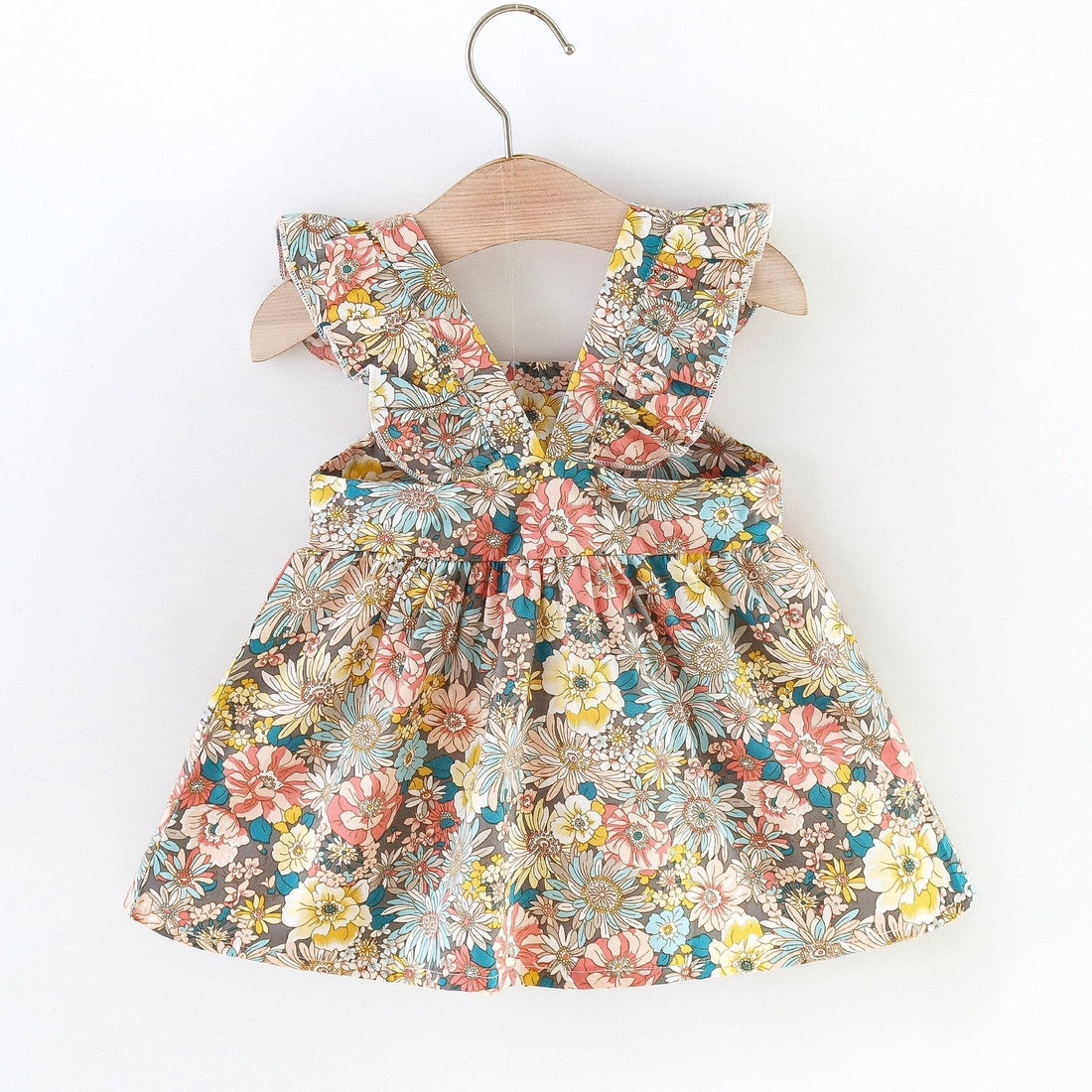 Kinderkleid mit Blumenmuster inkl. Tasche