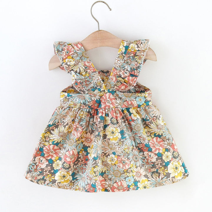Kinderkleid mit Blumenmuster inkl. Tasche