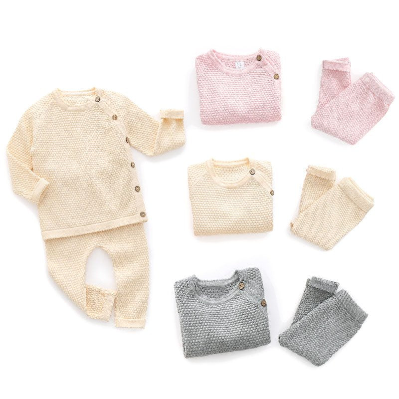 Zweiteiliges Babyset aus Waffelstrick