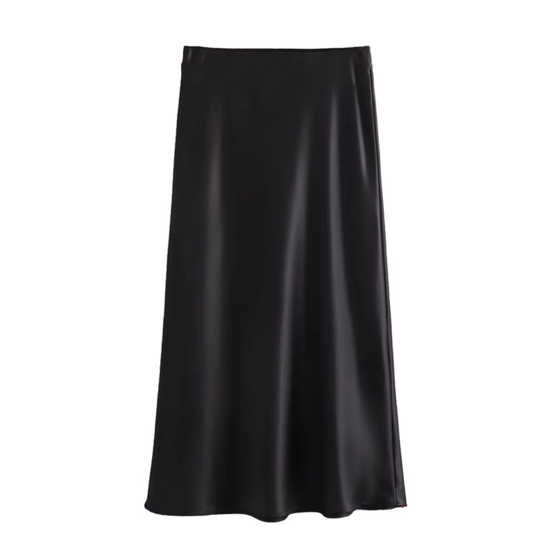 Eleganter High-Waist-Rock in Schwarz oder Weiß