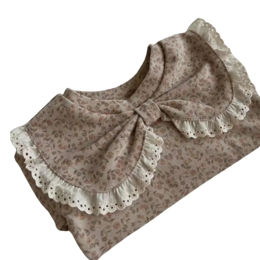 Baby Oberteile mit Schleife in braun und beige