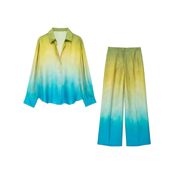 Elegantes Damen Zweiteiler-Set mit Farbverlauf