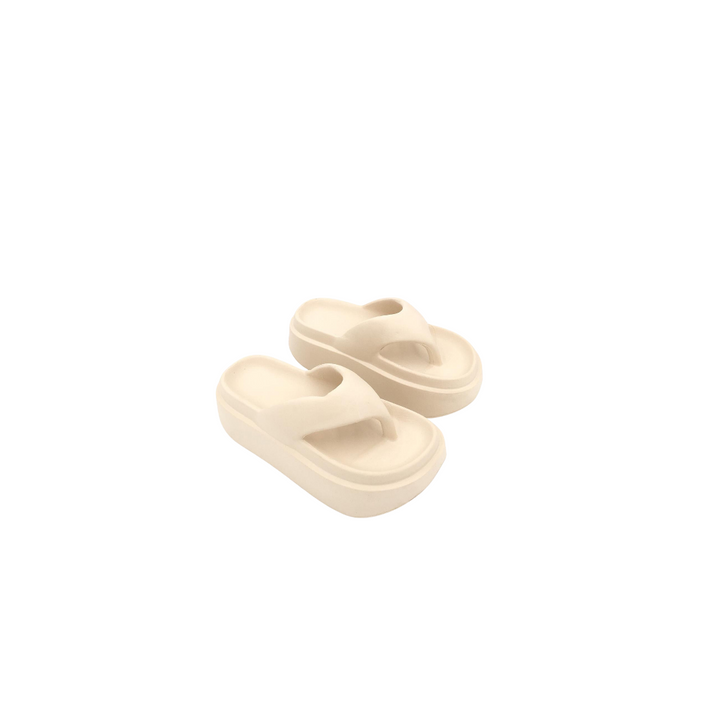 Flip-Flops, Plateau-Sandalen für Damen in Beige & Schwarz