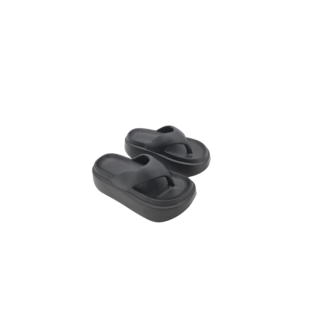 Flip-Flops, Plateau-Sandalen für Damen in Beige & Schwarz