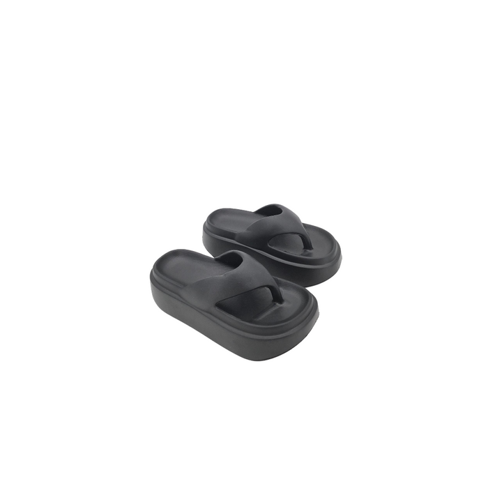 Flip-Flops, Plateau-Sandalen für Damen in Beige & Schwarz