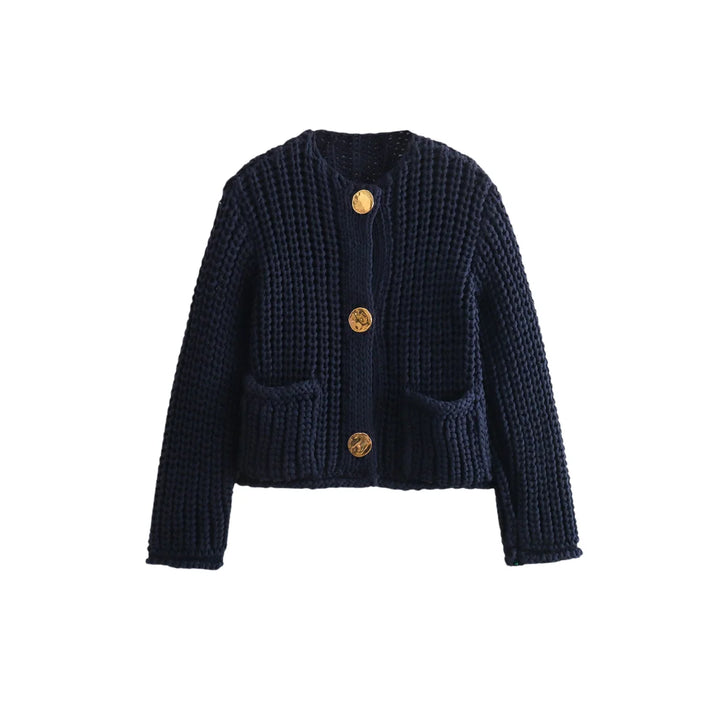 Strick-Cardigan blau