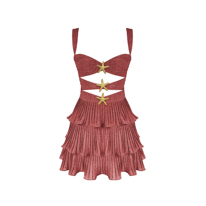 Elegantes Cut-Out-Kleid mit Plisseerock