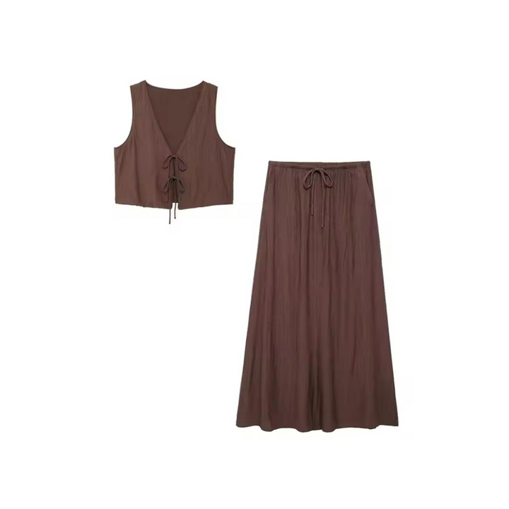 Sommerliches Crop-Top und Rock Set