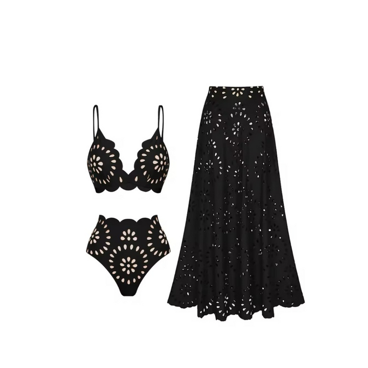 Elegantes dreiteiliges Blumen-Cutout-Set