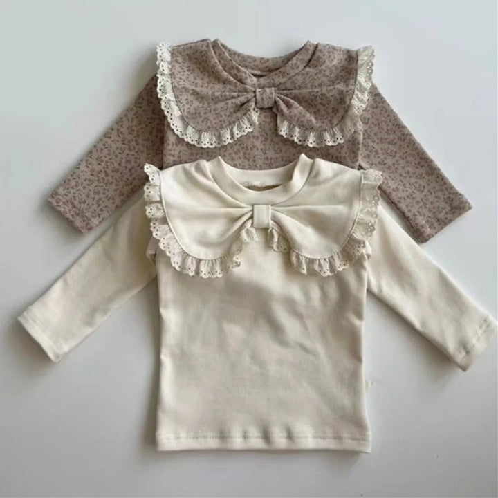 Baby Oberteile mit Schleife in braun und beige