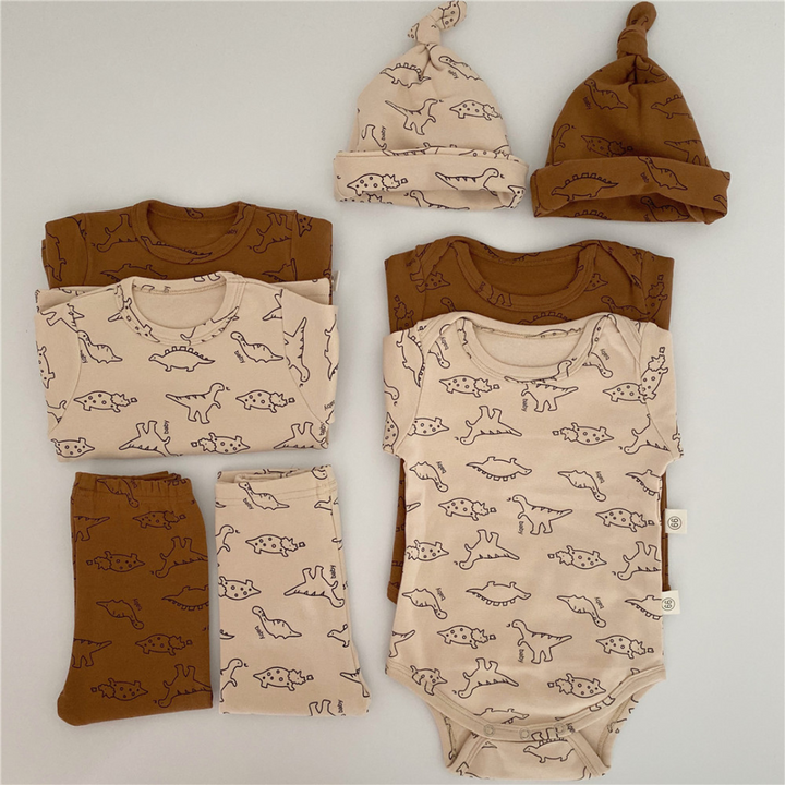 Dreiteiliges Set mit Dinosaurier-Muster