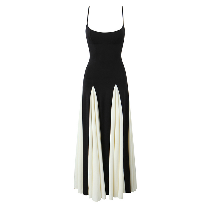 Schwarz-Weißes Kleid mit Kontrasteinsätzen