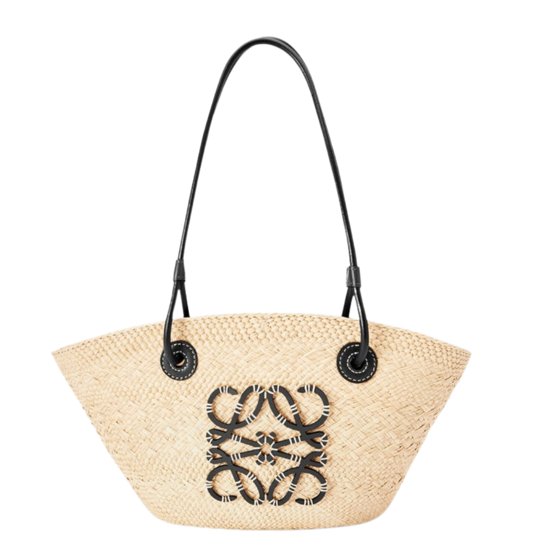 Geflochtene Strohtasche mit Kunstleder-Details – sommerlich, leicht & stilvoll
