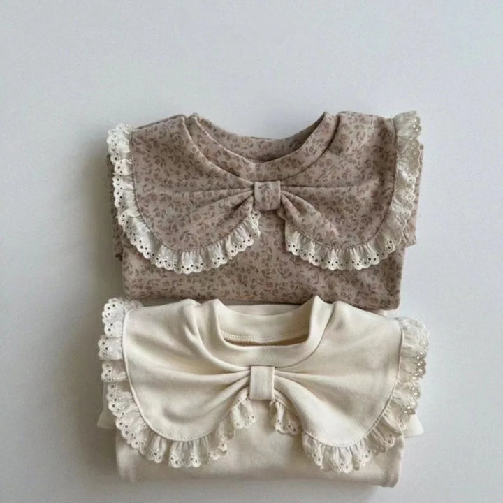 Baby Oberteile mit Schleife in braun und beige