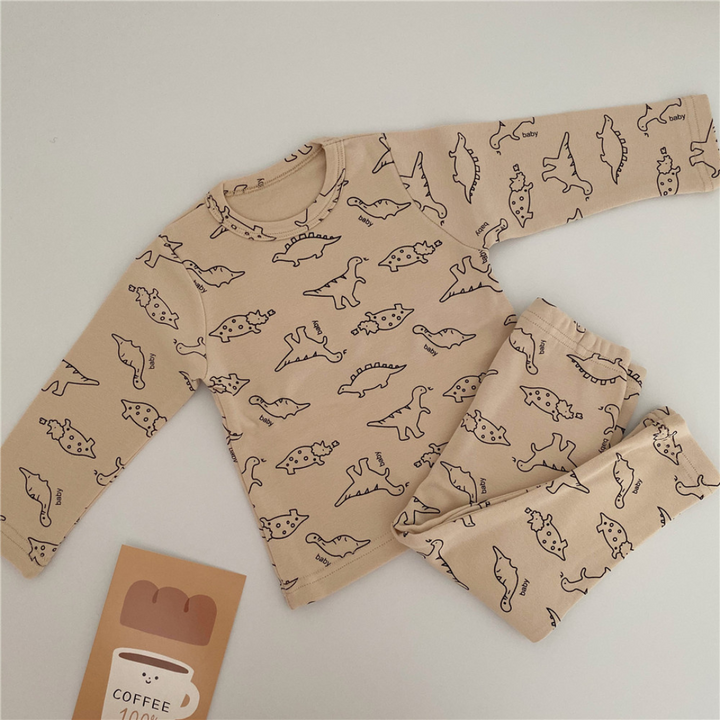 Dreiteiliges Set mit Dinosaurier-Muster