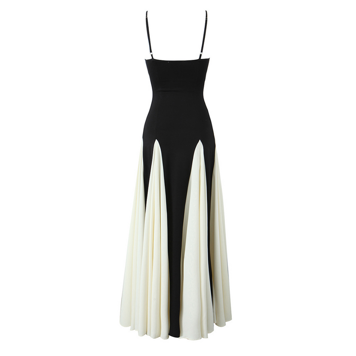 Schwarz-Weißes Kleid mit Kontrasteinsätzen