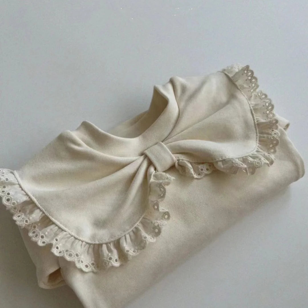 Baby Oberteile mit Schleife in braun und beige
