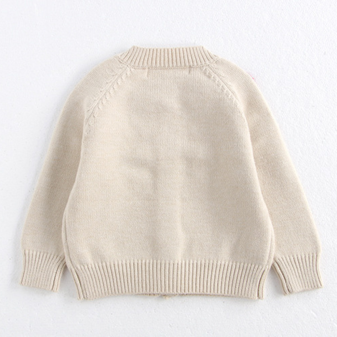 Kinder-Cardigan mit Erdbeermuster