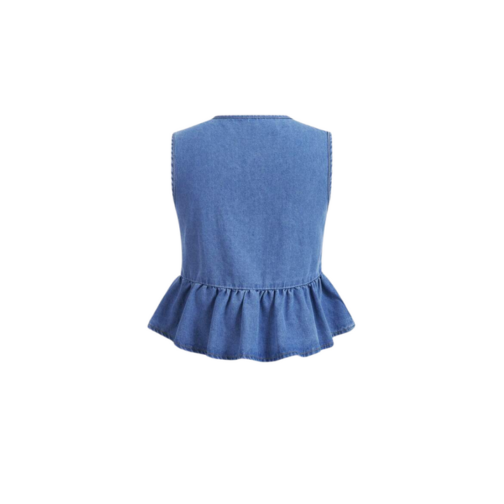 Jeans-Top mit Schleife